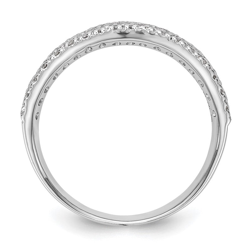 14K White Gold Micro Pave Real Diamond Band