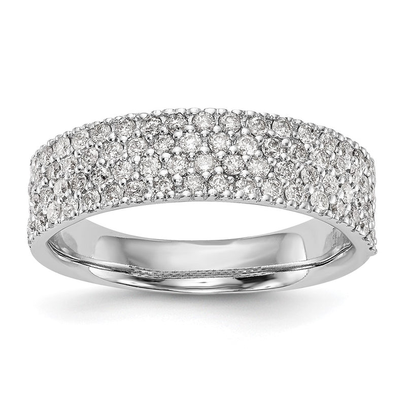 14K White Gold Micro Pave Real Diamond Band