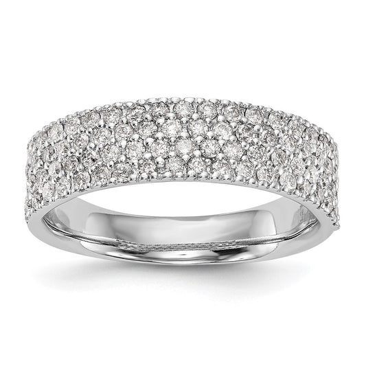 0.58ct. CZ Solid Real 14K White Gold Micro Pave Wedding Band Ring