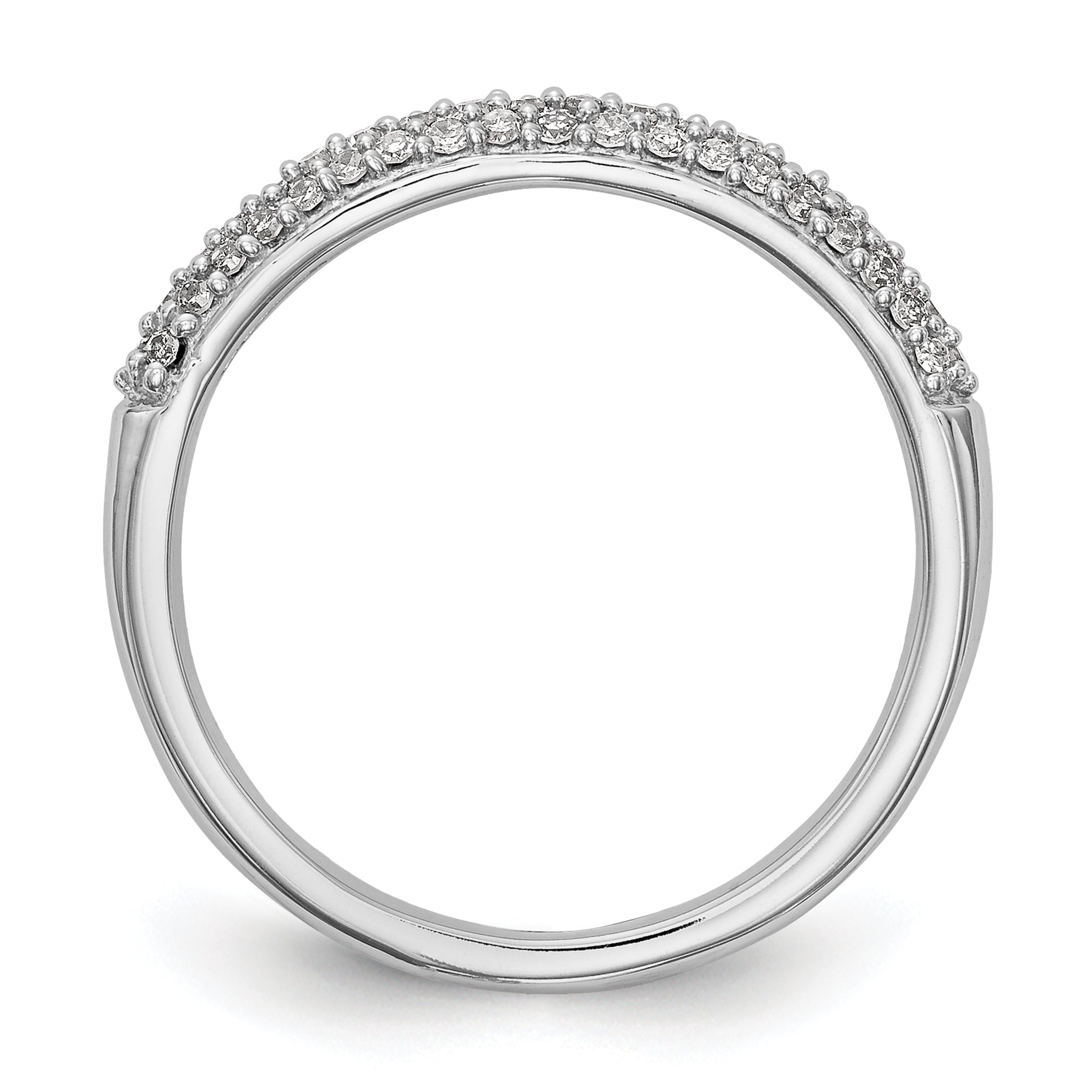 0.26ct. CZ Solid Real 14K White Gold Micro Pave Wedding Band Ring
