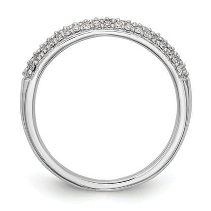 0.26ct. CZ Solid Real 14K White Gold Micro Pave Wedding Band Ring