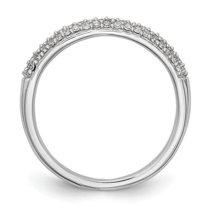 0.26ct. CZ Solid Real 14K White Gold Micro Pave Wedding Band Ring