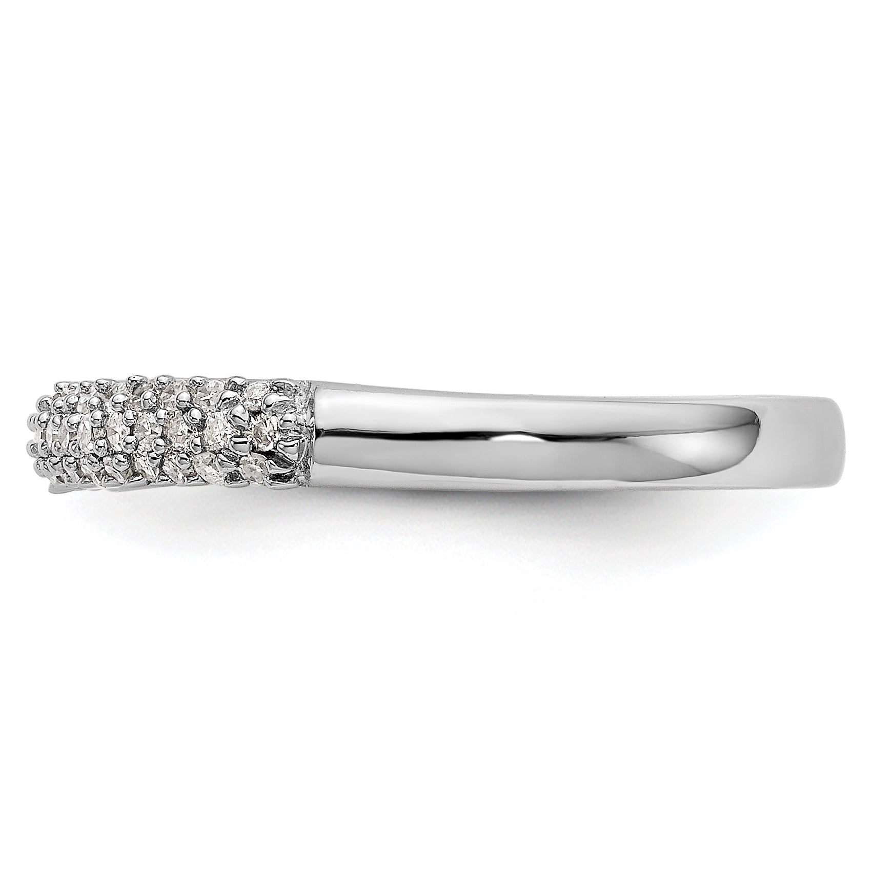 0.26ct. CZ Solid Real 14K White Gold Micro Pave Wedding Band Ring