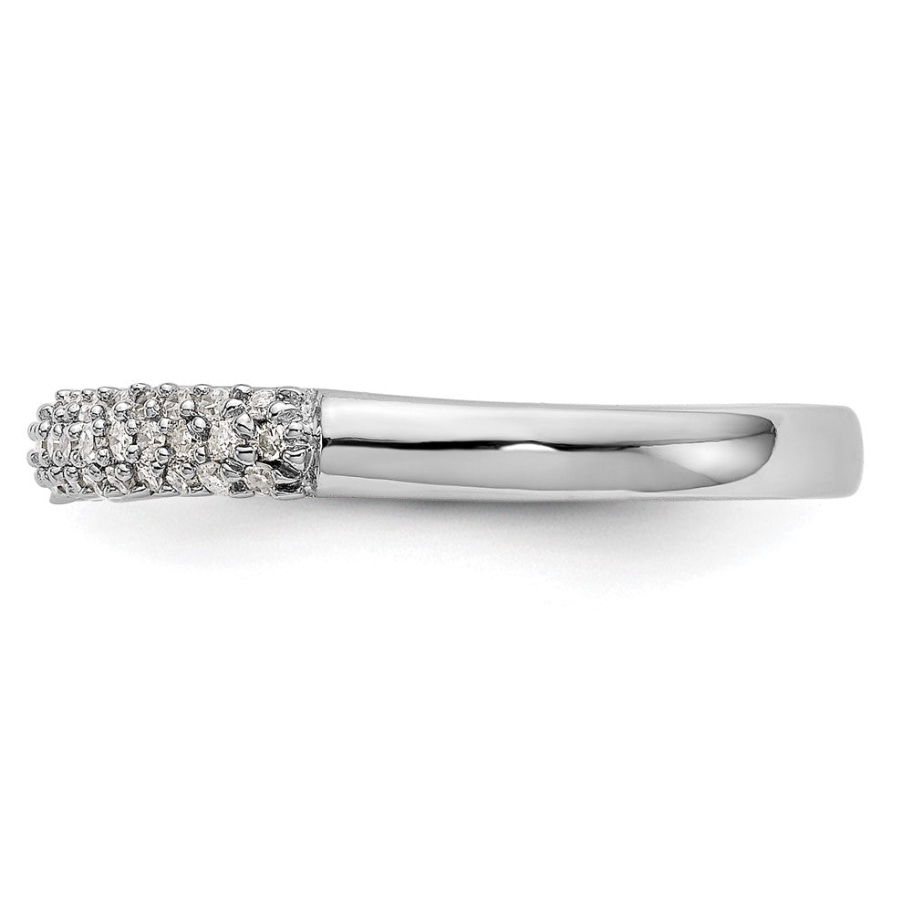 0.26ct. CZ Solid Real 14K White Gold Micro Pave Wedding Band Ring