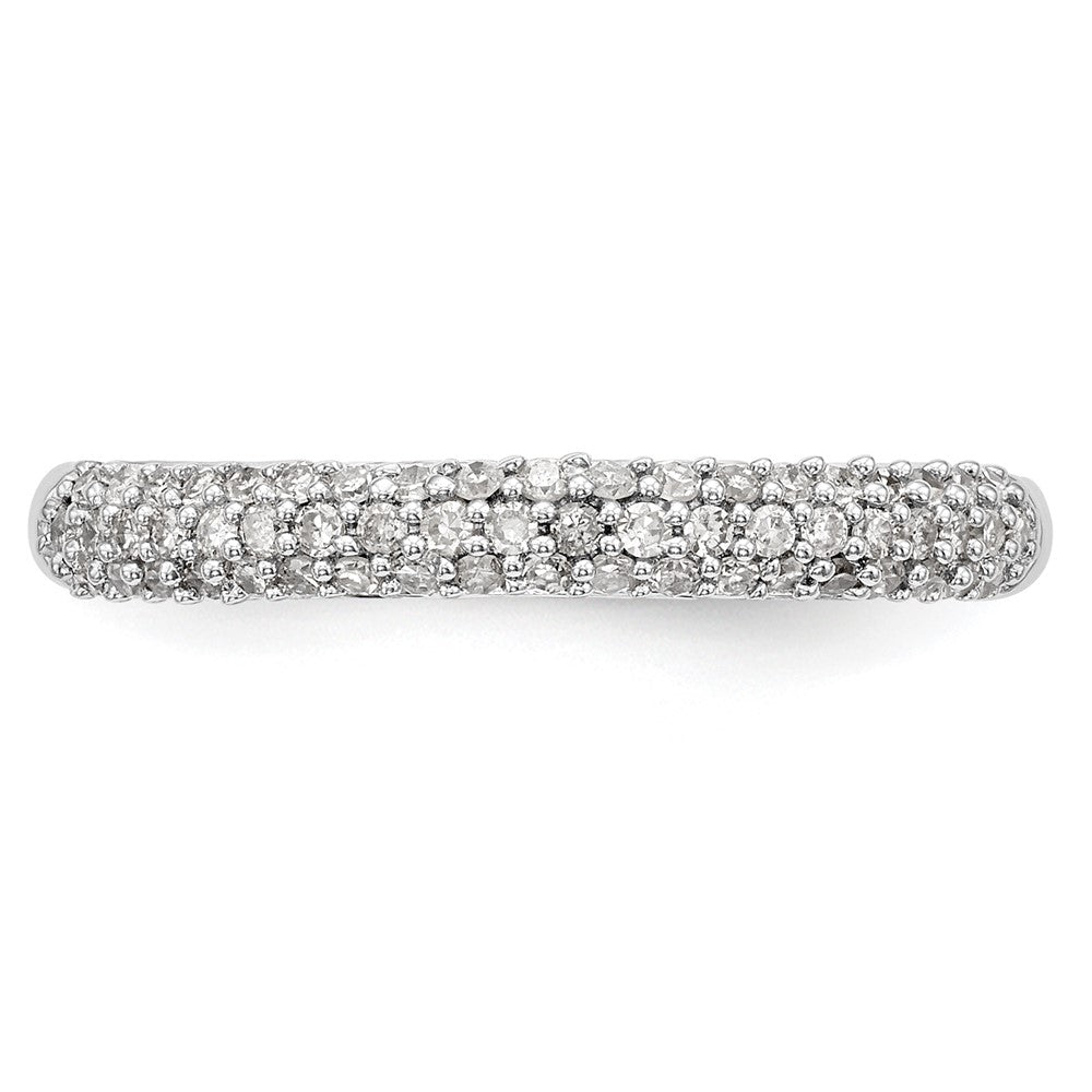 0.26ct. CZ Solid Real 14K White Gold Micro Pave Wedding Band Ring