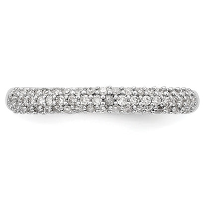 0.26ct. CZ Solid Real 14K White Gold Micro Pave Wedding Band Ring