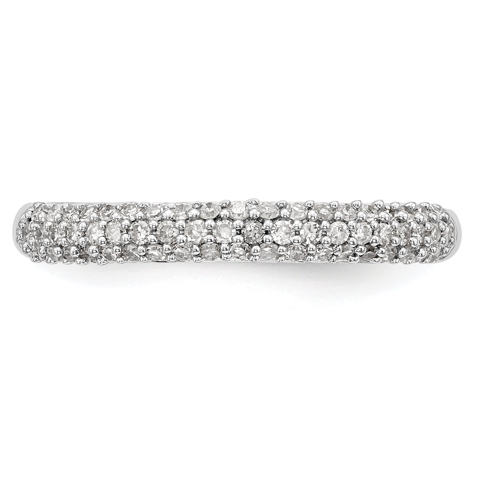 0.26ct. CZ Solid Real 14K White Gold Micro Pave Wedding Band Ring
