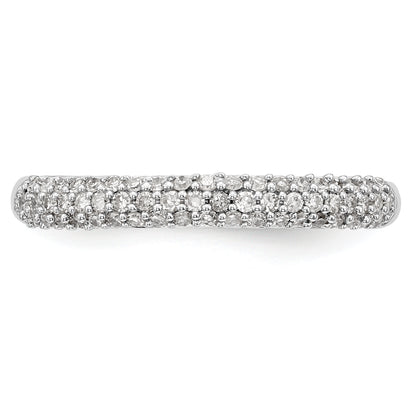 0.26ct. CZ Solid Real 14K White Gold Micro Pave Wedding Band Ring