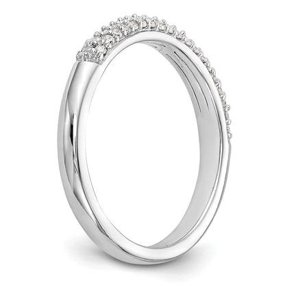 0.26ct. CZ Solid Real 14K White Gold Micro Pave Wedding Band Ring