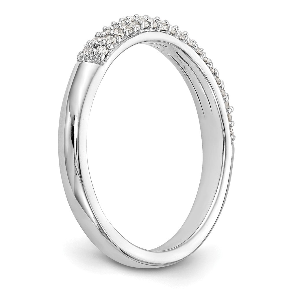 0.26ct. CZ Solid Real 14K White Gold Micro Pave Wedding Band Ring