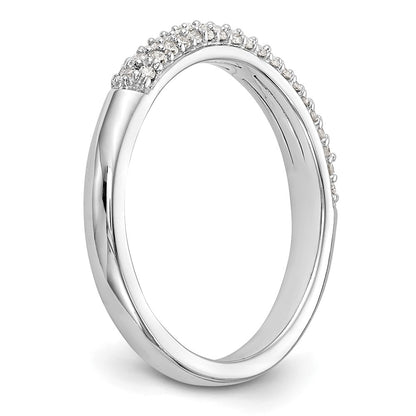 0.26ct. CZ Solid Real 14K White Gold Micro Pave Wedding Band Ring