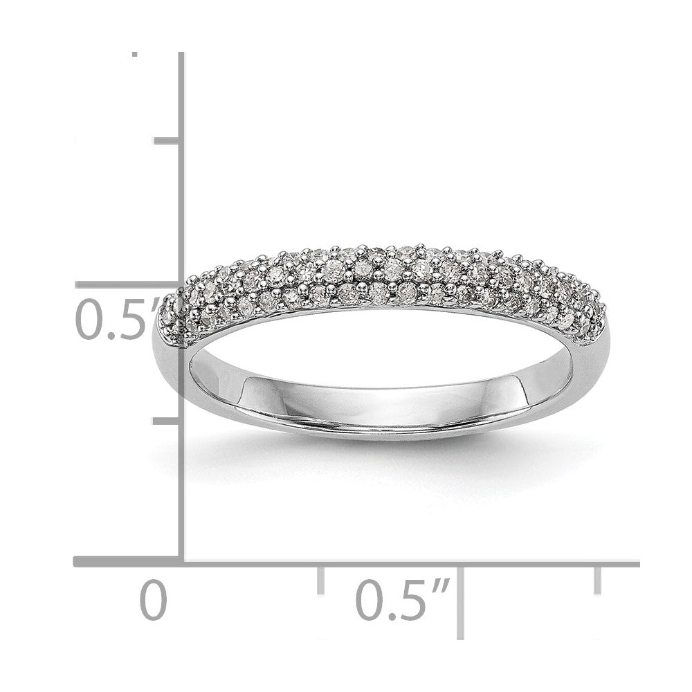0.26ct. CZ Solid Real 14K White Gold Micro Pave Wedding Band Ring