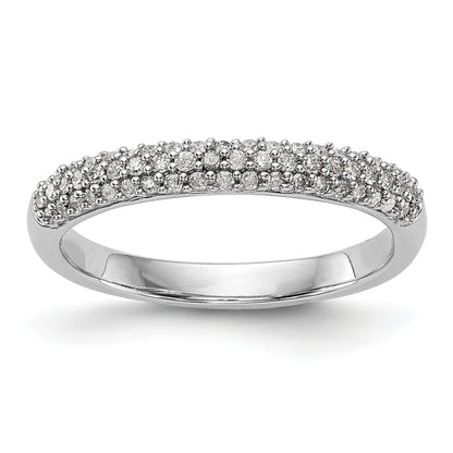 0.26ct. CZ Solid Real 14K White Gold Micro Pave Wedding Band Ring