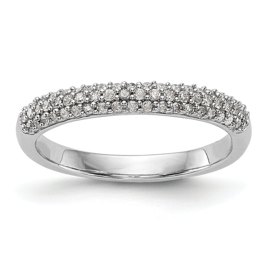 0.26ct. CZ Solid Real 14K White Gold Micro Pave Wedding Band Ring