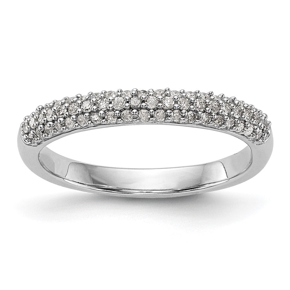 0.26ct. CZ Solid Real 14K White Gold Micro Pave Wedding Band Ring