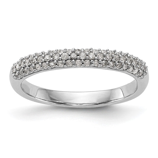 0.26ct. CZ Solid Real 14K White Gold Micro Pave Wedding Band Ring