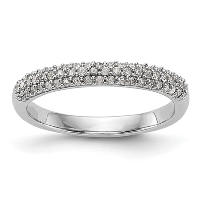 0.26ct. CZ Solid Real 14K White Gold Micro Pave Wedding Band Ring