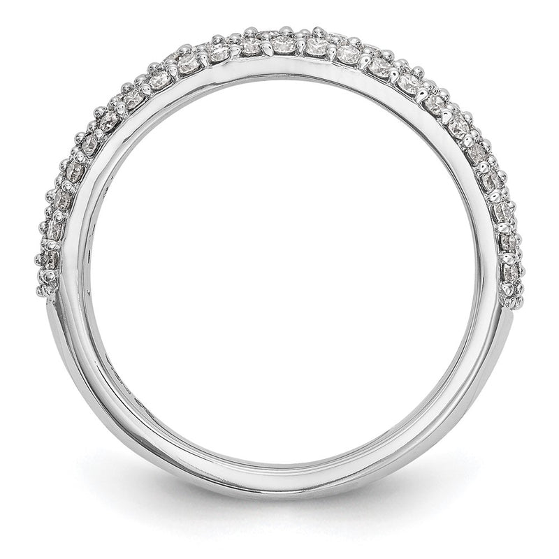 14K White Gold Micro Pave Real Diamond Band