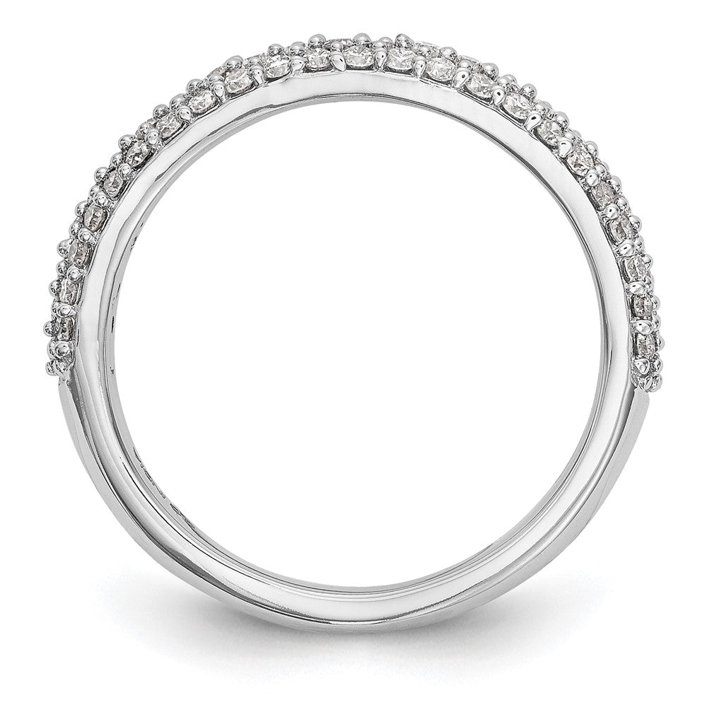 0.56ct. CZ Solid Real 14K White Gold Micro Pave Wedding Band Ring
