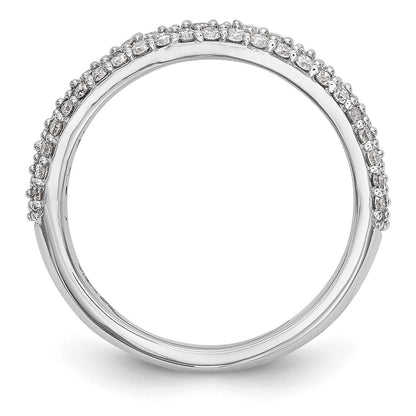 0.56ct. CZ Solid Real 14K White Gold Micro Pave Wedding Band Ring