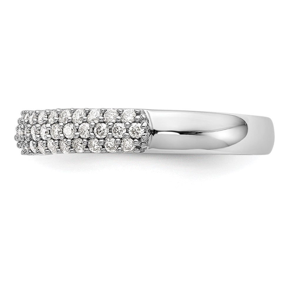 14K White Gold Micro Pave Real Diamond Band