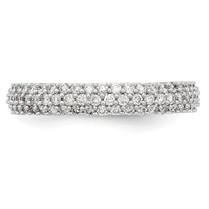 0.56ct. CZ Solid Real 14K White Gold Micro Pave Wedding Band Ring