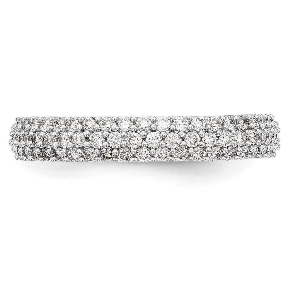 14K White Gold Micro Pave Real Diamond Band