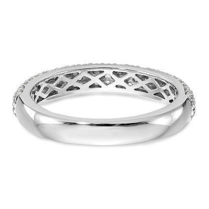 14K White Gold Micro Pave Real Diamond Band