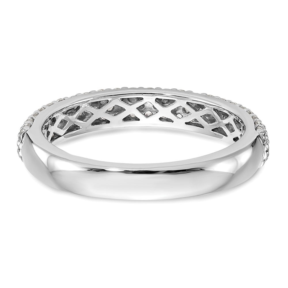 0.56ct. CZ Solid Real 14K White Gold Micro Pave Wedding Band Ring