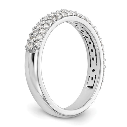 0.56ct. CZ Solid Real 14K White Gold Micro Pave Wedding Band Ring