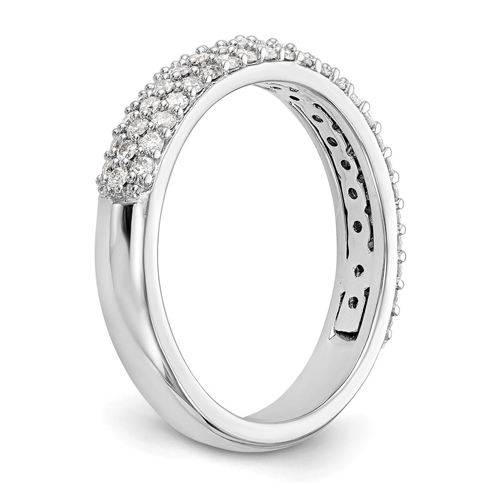 14K White Gold Micro Pave Real Diamond Band