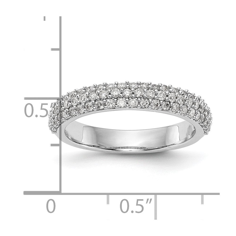14K White Gold Micro Pave Real Diamond Band