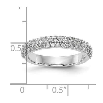 14K White Gold Micro Pave Real Diamond Band