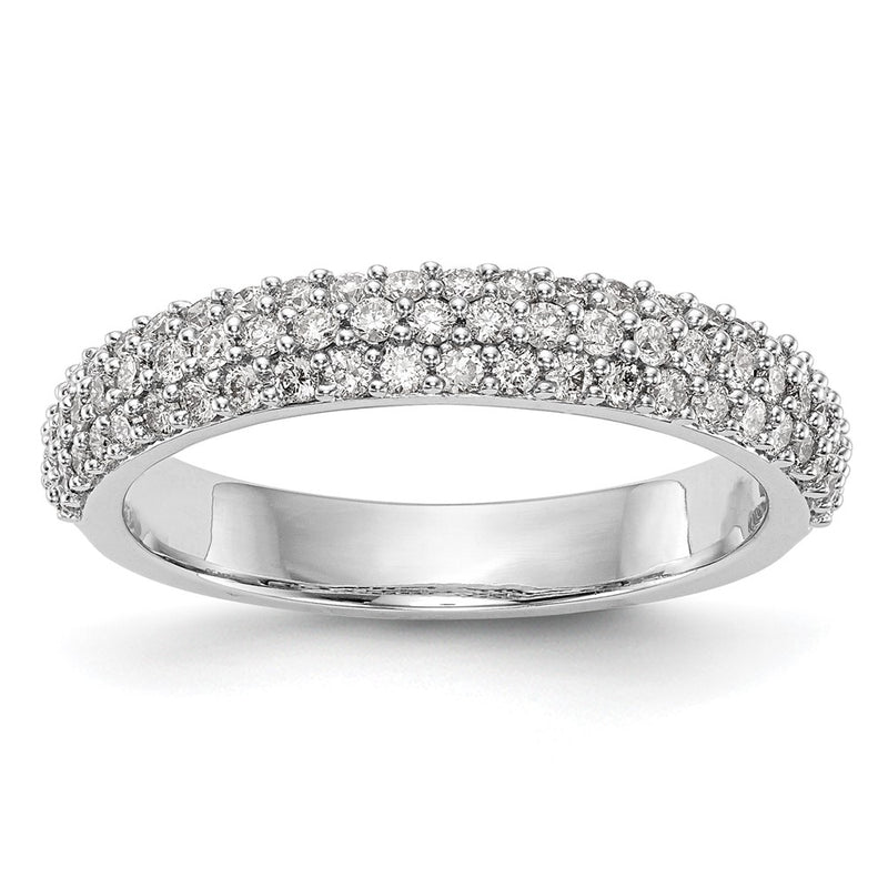 14K White Gold Micro Pave Real Diamond Band