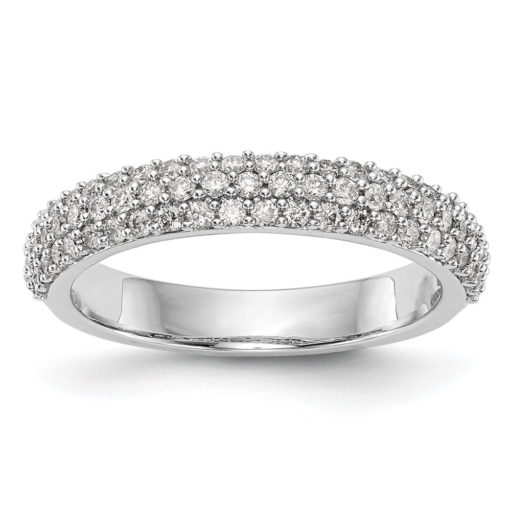 0.56ct. CZ Solid Real 14K White Gold Micro Pave Wedding Band Ring