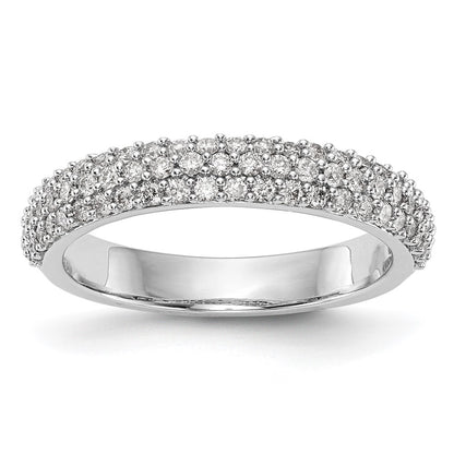 0.56ct. CZ Solid Real 14K White Gold Micro Pave Wedding Band Ring