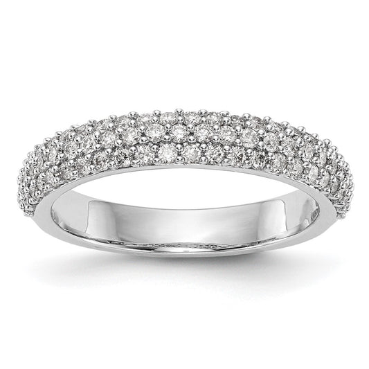 0.56ct. CZ Solid Real 14K White Gold Micro Pave Wedding Band Ring
