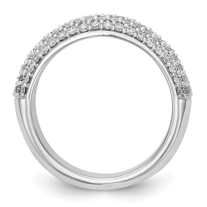 14K White Gold Real Diamond Band