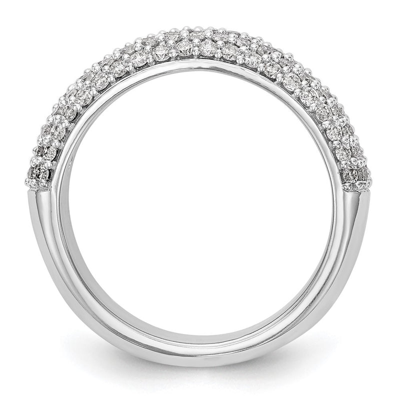 14K White Gold Real Diamond Band