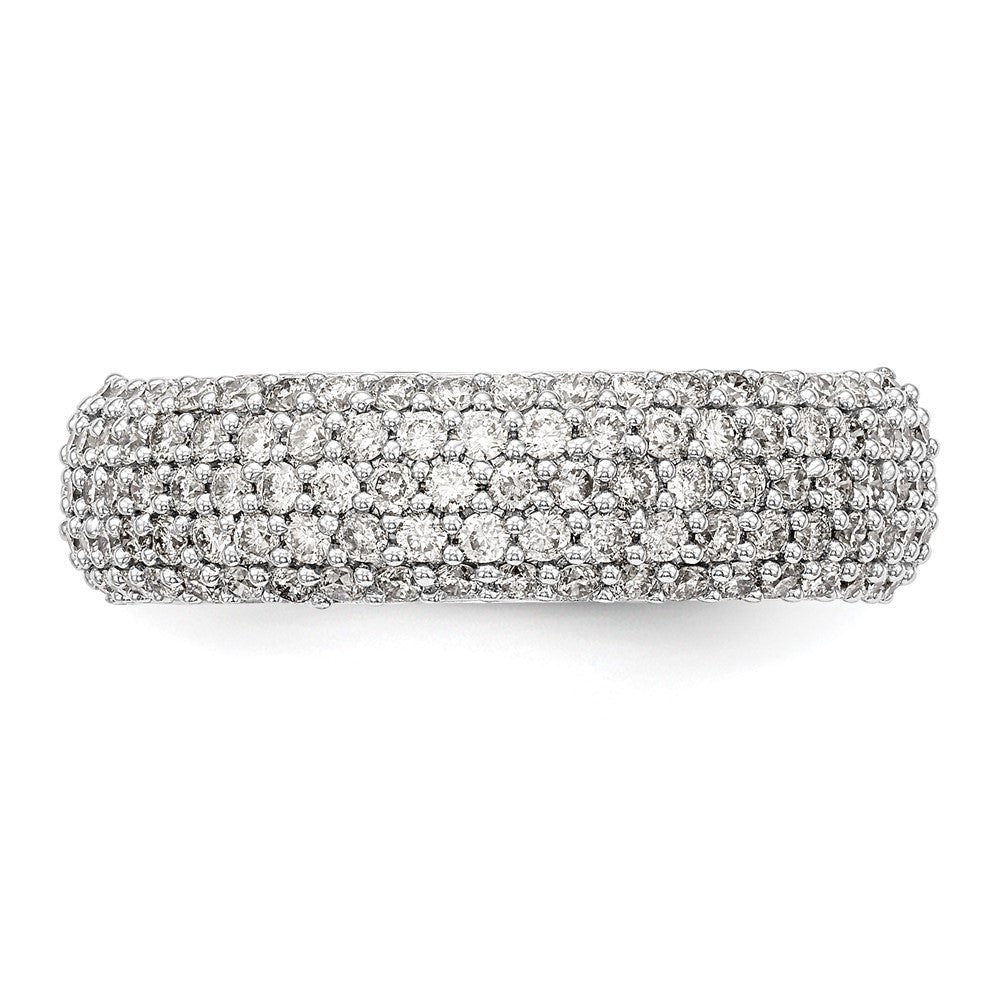 14K White Gold Real Diamond Band