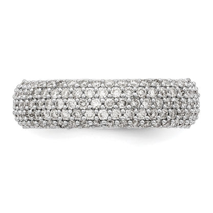 14K White Gold Real Diamond Band
