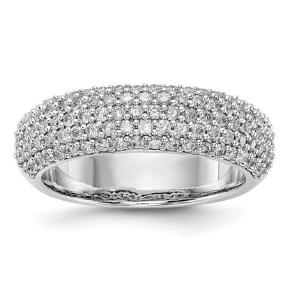 14K White Gold Real Diamond Band