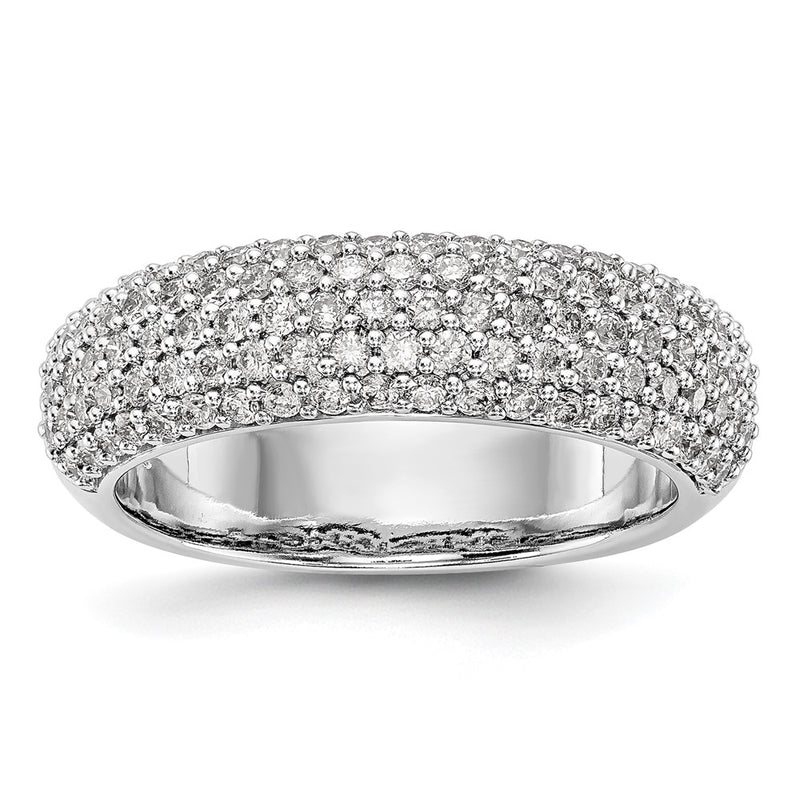 14K White Gold Real Diamond Band
