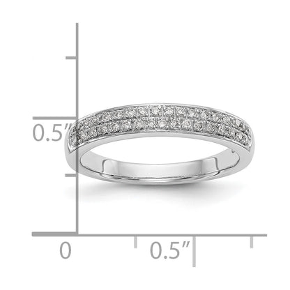 14K White Gold Real Diamond Band