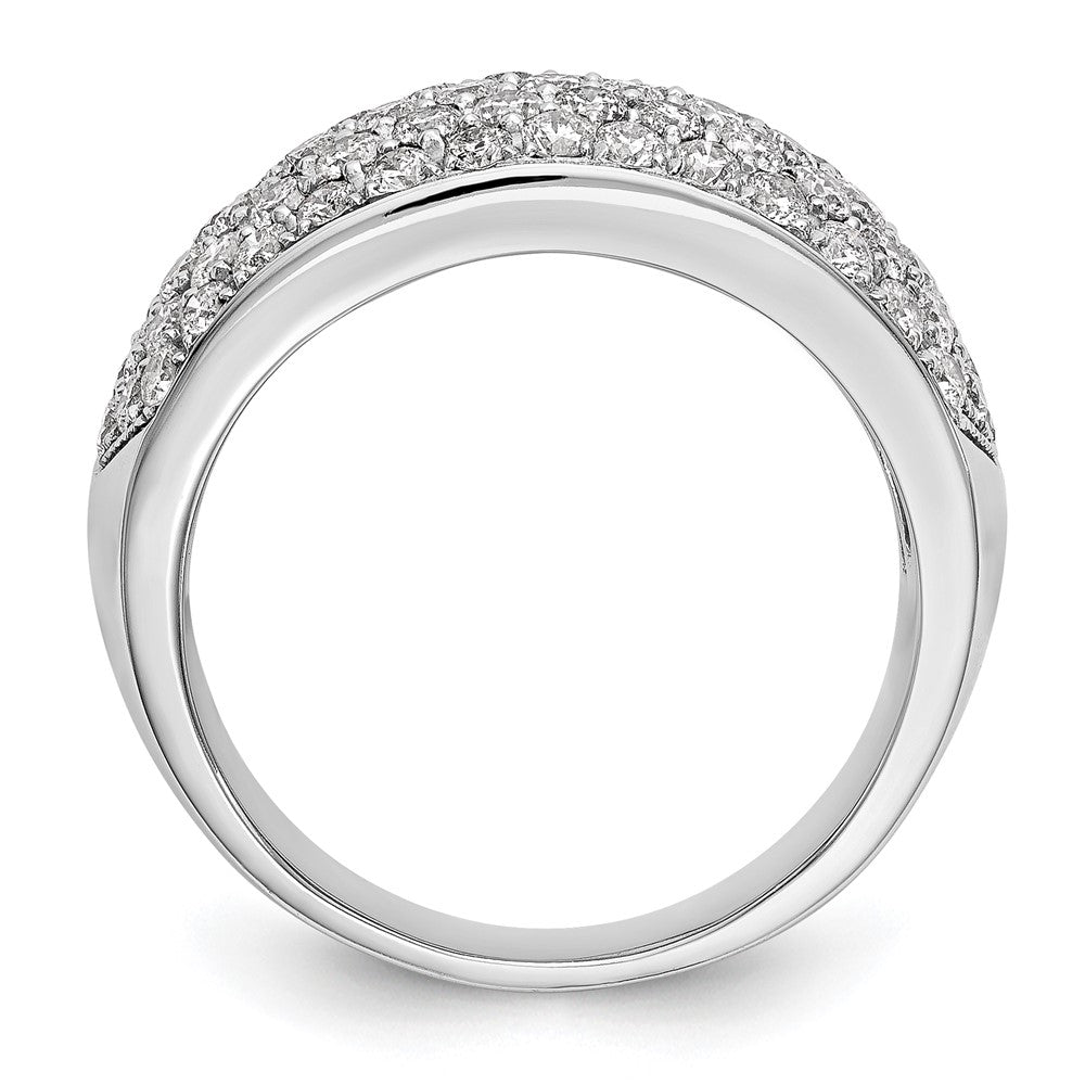 14K White Gold Real Diamond Band