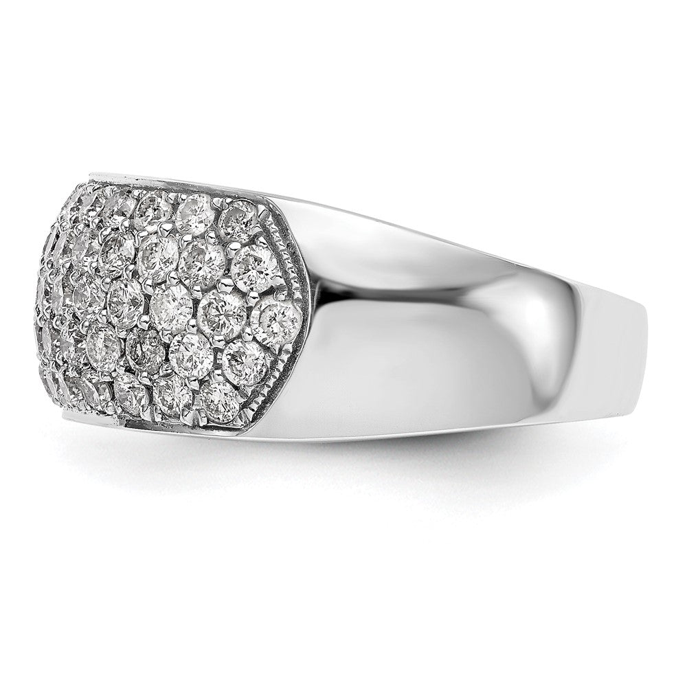 14K White Gold Real Diamond Band