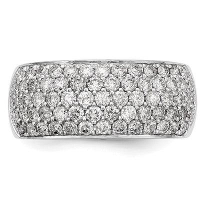 14K White Gold Real Diamond Band