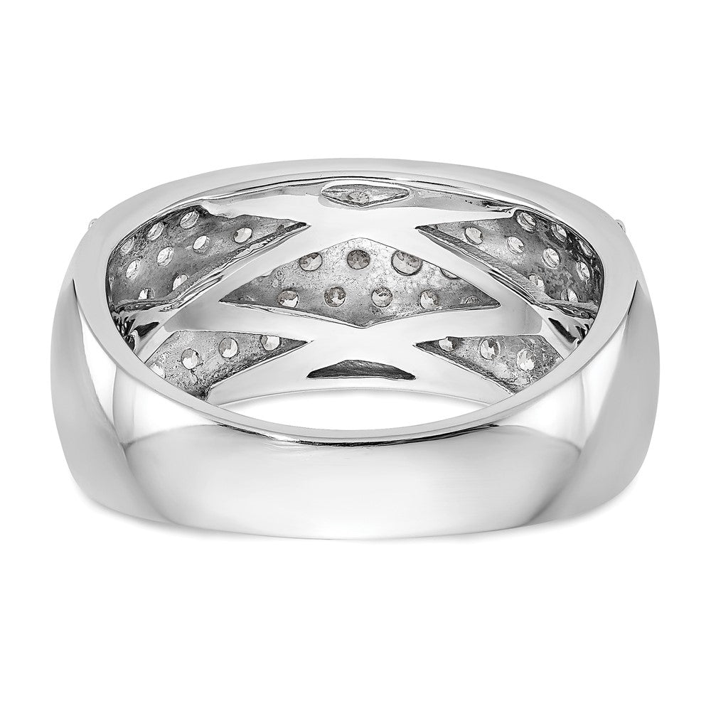 14K White Gold Real Diamond Band