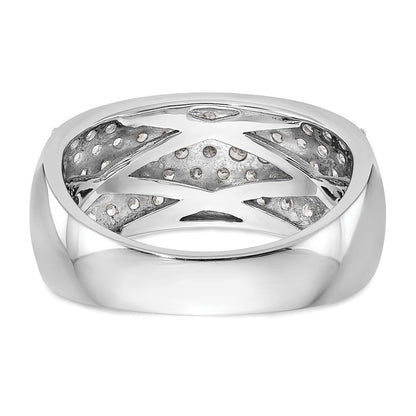 14K White Gold Real Diamond Band