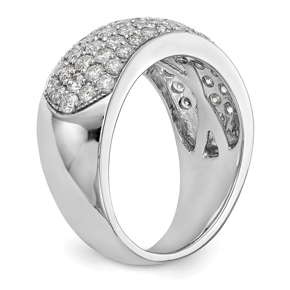 14K White Gold Real Diamond Band